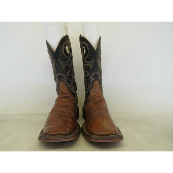 Justin Bent Rail Black Brown Leather Buckaroo Cowboy Western Boots Mens Size 7 D main image 4
